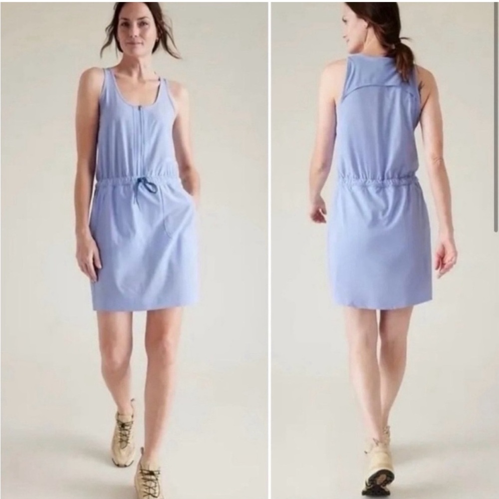 Athleta Expedition Sleeveless Periwinkle Blue Skort Dress - Size 12 - Picture 3 of 8